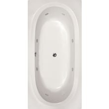 Caribe 72" Drop In Gel Coat Air / Whirlpool Tub with Center Drain, Drain Assembly, and Overflow