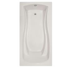Charlotte 72" Drop In Acrylic Air Tub with Reversible Drain, Drain Assembly, and Overflow
