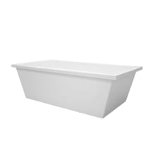 Cheyenne 66" Free Standing Acrylic Air Tub with Center Drain, Drain Assembly, and Overflow