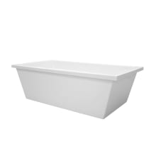 Cheyenne 66" Free Standing Acrylic Soaking Tub with Center Drain, Drain Assembly, and Overflow