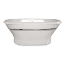 Chloe 70" Free Standing Acrylic Air Tub with Center Drain, Drain Assembly, and Overflow