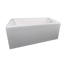 Citrine 60" Three Wall Alcove Hydroluxe SS Air / Whirlpool Tub with Left Drain, Drain Assembly, and Overflow