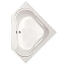Clarissa 55" Drop In Acrylic Air Tub with Center Drain, Drain Assembly, and Overflow