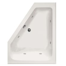 Courtney 60" Drop In Acrylic Whirlpool Tub with Left Drain, Drain Assembly, and Overflow