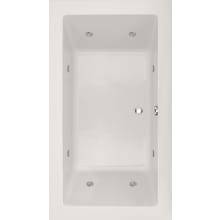 Danika 73" Drop In Acrylic Air / Whirlpool Tub with Center Drain, Drain Assembly, and Overflow