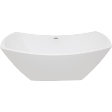 Denali 68" Free Standing Hydroluxe SS Air Tub with Center Drain, Drain Assembly, and Overflow