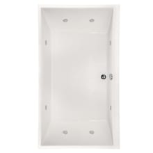 Eileen 74" Drop In Acrylic Air / Whirlpool Tub with Center Drain, Drain Assembly, and Overflow