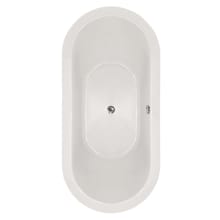 Elle 66" Drop In Acrylic Soaking Tub with Center Drain, Drain Assembly, and Overflow