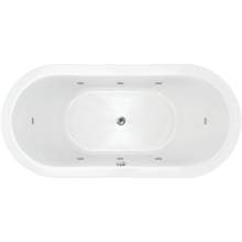 Emerald 72" Drop In Hydroluxe SS Air / Whirlpool Tub with Center Drain, Drain Assembly, and Overflow