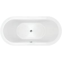 Emerald 72" Drop In Hydroluxe SS Air Tub with Center Drain, Drain Assembly, and Overflow