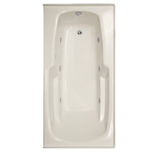 Entre 60" Drop In Gel Coat Air / Whirlpool Tub with Right Drain, Drain Assembly, and Overflow