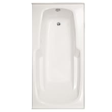 Entre 60" Drop In Gel Coat Air Tub with Left Drain, Drain Assembly, and Overflow