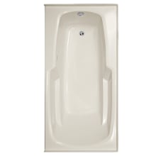 Entre 60" Drop In Gel Coat Air Tub with Right Drain, Drain Assembly, and Overflow