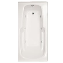 Entre 60" Drop In Gel Coat Whirlpool Tub with Right Drain, Drain Assembly, and Overflow