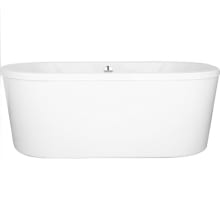Estee 72" Free Standing Acrylic Air Tub with Center Drain, Drain Assembly, and Overflow