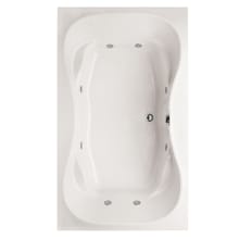 Evansport 60" Drop In Acrylic Whirlpool Tub with Center Drain, Drain Assembly, and Overflow