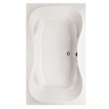 Evansport 72" Drop In Acrylic Air Tub with Center Drain, Drain Assembly, and Overflow