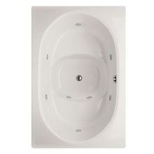Fuji 60" Drop In Gel Coat Whirlpool Tub with Center Drain, Drain Assembly, and Overflow