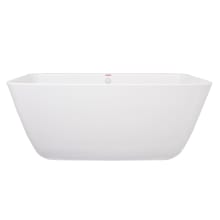 Garnet 54" Free Standing Hydroluxe SS Soaking Tub with Center Drain, Drain Assembly, and Overflow