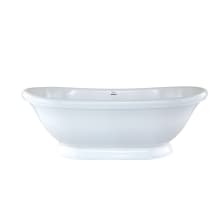 Georgetown 70" Free Standing Hydroluxe SS Air Tub with Center Drain, Drain Assembly, and Overflow