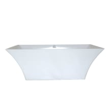 Hyde 68" Free Standing Hydroluxe SS Air Tub with Center Drain, Drain Assembly, and Overflow