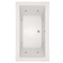 Kayla 74" Drop In Acrylic Air / Whirlpool Tub with Center Drain, Drain Assembly, and Overflow