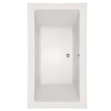 Kayla 74" Drop In Acrylic Air Tub with Center Drain, Drain Assembly, and Overflow