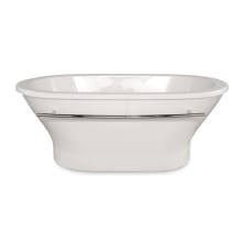 Kellie 70" Free Standing Acrylic Soaking Tub with Center Drain, Drain Assembly, and Overflow