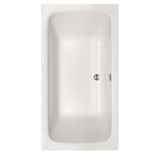 Kira 72" Drop In Acrylic Air Tub with Center Drain, Drain Assembly, and Overflow