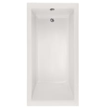 Lacey 60" Drop In Acrylic Air Tub with Reversible Drain, Drain Assembly, and Overflow