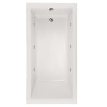 Lacey 60" Drop In Acrylic Air Tub with Reversible Drain, Drain Assembly, and Overflow