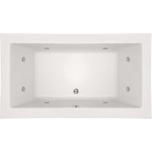 Lacey 72" Drop In Acrylic Air / Whirlpool Tub with Center Drain, Drain Assembly, and Overflow