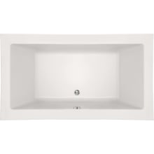 Lacey 72" Drop In Acrylic Air Tub with Center Drain, Drain Assembly, and Overflow