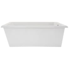 Lexie 66" Free Standing Acrylic Soaking Tub with Center Drain, Drain Assembly, and Overflow