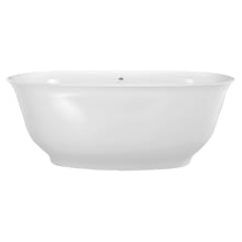 Liberty 63" Free Standing Hydroluxe SS Soaking Tub with Center Drain, Drain Assembly, and Overflow