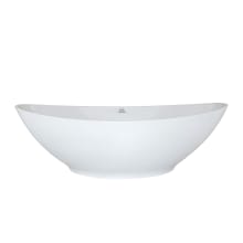 Logan 72" Free Standing Hydroluxe SS Air Tub with Center Drain, Drain Assembly, and Overflow