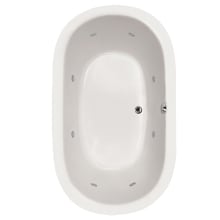 Lorraine 74" Drop In Acrylic Air / Whirlpool Tub with Center Drain, Drain Assembly, and Overflow