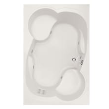 Makyla 75" Drop In Acrylic Air Tub with Center Drain, Drain Assembly, and Overflow
