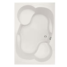Makyla 75" Drop In Acrylic Soaking Tub with Center Drain, Drain Assembly, and Overflow