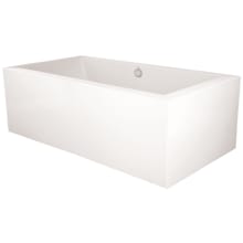 Chagall 66" Free Standing Acrylic Air Tub with Center Drain, Drain Assembly, and Overflow