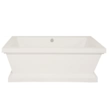 Davinci 70" Free Standing Acrylic Air Tub with Center Drain, Drain Assembly, and Overflow