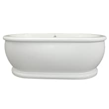 Domingo 66" Free Standing Acrylic Soaking Tub with Center Drain, Drain Assembly, and Overflow