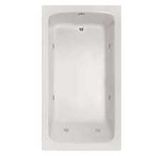 Melissa 66" Drop In Acrylic Air / Whirlpool Tub with Reversible Drain, Drain Assembly, and Overflow