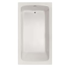 Melissa 72" Drop In Acrylic Air Tub with Reversible Drain, Drain Assembly, and Overflow