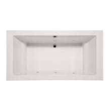 Mellenie 70" Drop In Acrylic Air / Whirlpool Tub with Center Drain, Drain Assembly, and Overflow