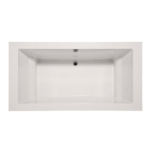 Mellenie 70" Drop In Acrylic Air Tub with Center Drain, Drain Assembly, and Overflow