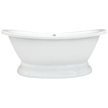 Mitra 72" Free Standing Hydroluxe SS Air Tub with Center Drain, Drain Assembly, and Overflow