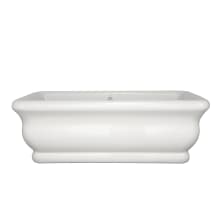 Michelangelo 66" Free Standing Acrylic Air Tub with Center Drain, Drain Assembly, and Overflow