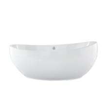 Picasso 66" Free Standing Acrylic Air Tub with Center Drain, Drain Assembly, and Overflow