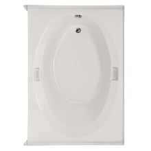 Marlie 66" Drop In Acrylic Soaking Tub with Center Drain, Drain Assembly, and Overflow